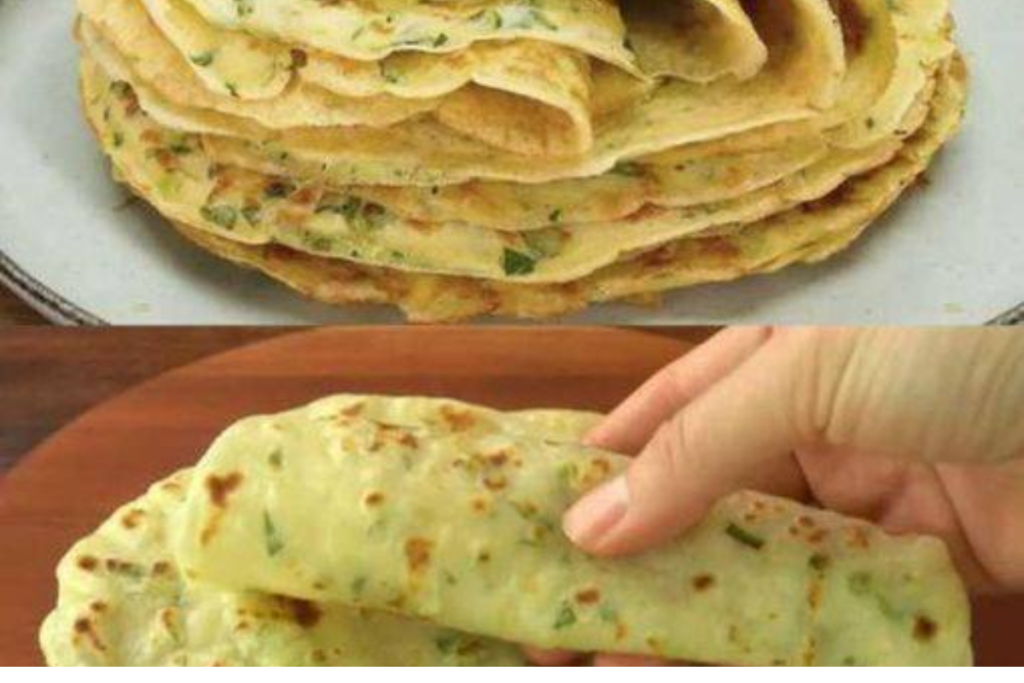 Pão Macio de Alho e Cebolinha Feito na Frigideira