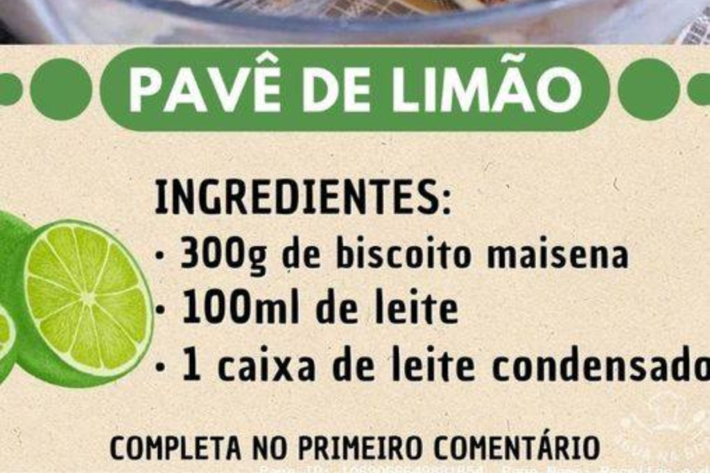 Pavê de Limão Irresistível com Biscoitos e Creme Cremoso: Uma Delícia que Vai Conquistar Você!