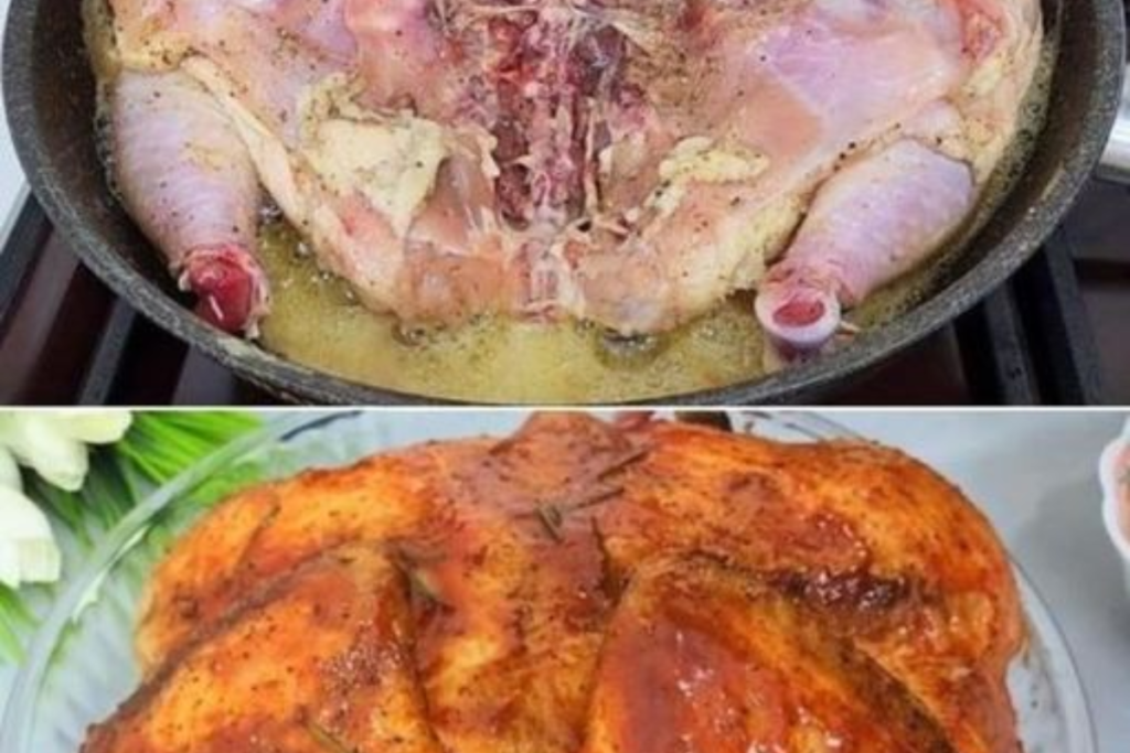 Frango Inteiro na Frigideira com Ervas e Vinho que Derrete na Boca